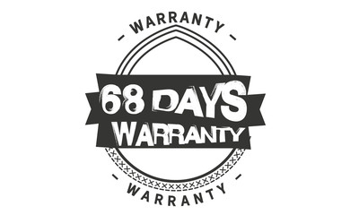 68 days warranty icon vintage rubber stamp guarantee