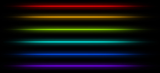 Neon tube light pack isolated on black