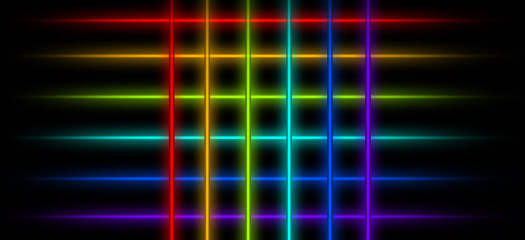 Neon tube light pack isolated on black