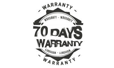 70 days warranty icon vintage rubber stamp guarantee
