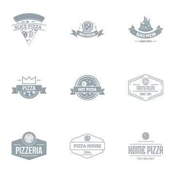 Pizza parlor logo set. Simple set of 9 pizza parlor vector logo for web isolated on white background