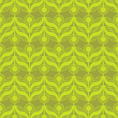 Seamless background with decorative leaves. Flower mosaic. Textile rapport.