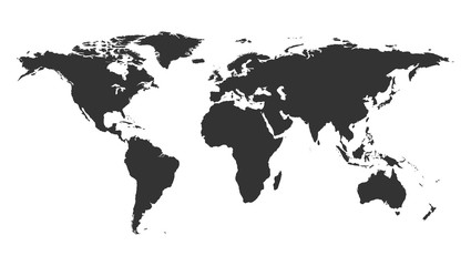 Fototapeta na wymiar Worldmap backgound template. Isolated map of the world silhouette
