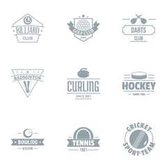 Table tennis logo set. Simple set of 9 table tennis vector logo for web isolated on white background