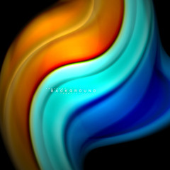 Fluid mixing colors vector wave abstract background design. Colorful mesh waves