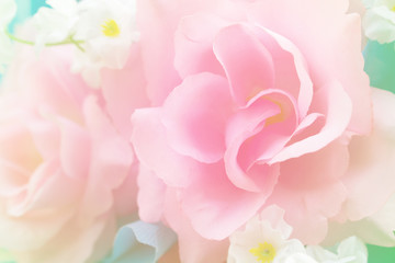 sweet color fabric roses in soft style for background