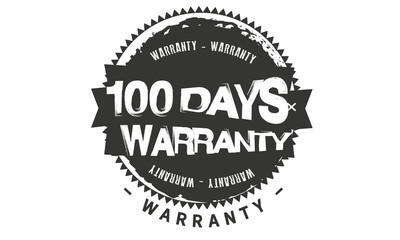 100 days warranty icon vintage rubber stamp guarantee