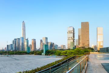 Fototapeta na wymiar Beautiful modern city skyline in Shenzhen,China