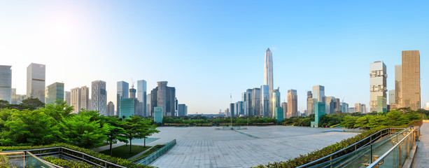 Beautiful modern city skyline panorama in Shenzhen,China