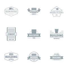 Cement mortar logo set. Simple set of 9 cement mortar vector logo for web isolated on white background