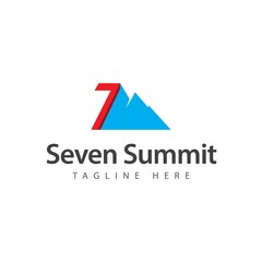 Seven Summit Logo Vector Template Design Illustration