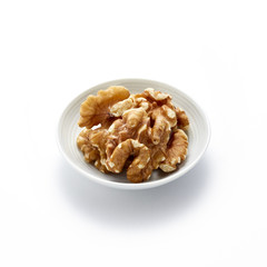 walnuts on white background