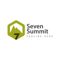 Seven Summit Logo Vector Template Design Illustration