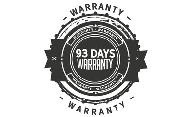 93 days warranty icon vintage rubber stamp guarantee