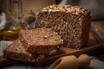 Whole Grain rye bread with seeds.