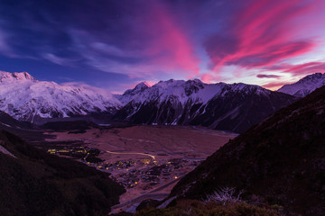 Aoraki/Mt Cook National Park bei Sonnenaufgang