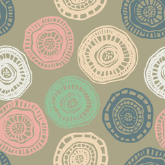 Vector seamless pattern with pastel aborigine flowers for fabric, textile, ceramic, craft, wrapping
