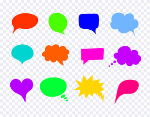Vector Comic Colorful Design Elements, Talk Bubbles Set.