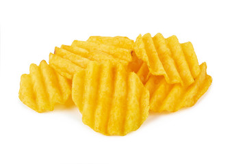 Potato chips isolated