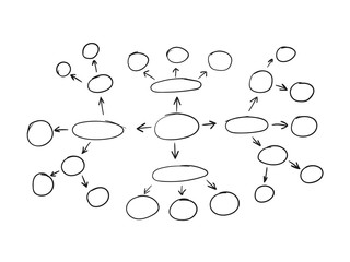 Vector Outline Mind Map, Hand Drawn Plan, Business Planning.