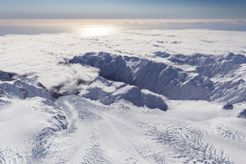 Fox Gletscher aus der Luft - Südinsel von Neuseeland