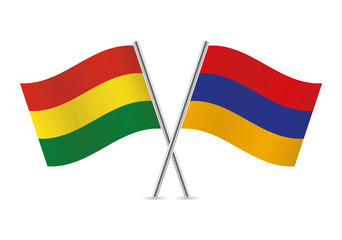 Bolivia and Armenia flags. Vector illustration.