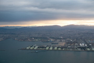 Aerial view of Osaka, Japan