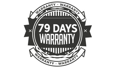 79 days warranty icon vintage rubber stamp guarantee