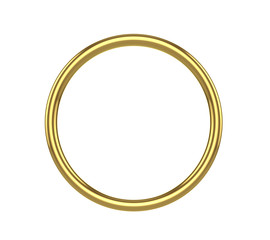 Golden ring on a white background. 3D illustration