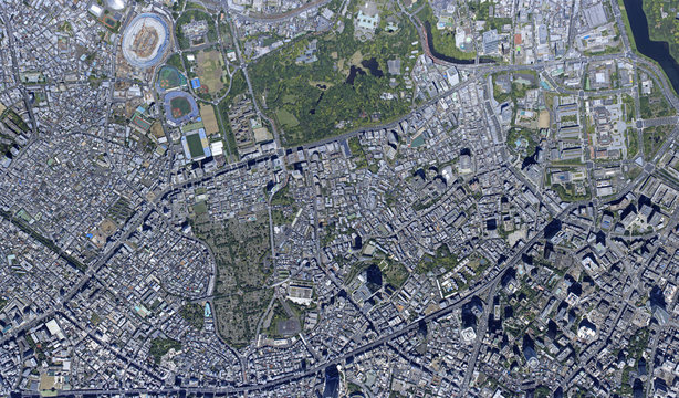 青山周辺／真俯瞰空撮、2018/5撮影