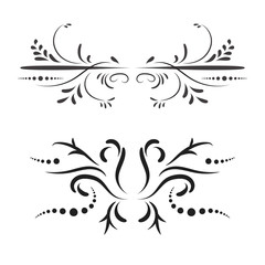 Elegant black ornament on a white background in a classic style