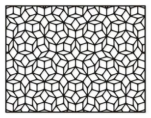 Decorative panel for laser cutting. Penrose geometric pattern.