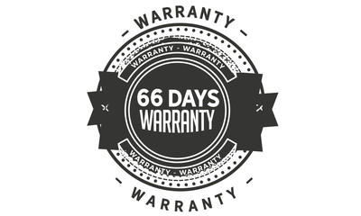 66 days warranty icon vintage rubber stamp guarantee