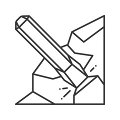 Iron chisel linear icon. Thin line illustration