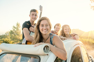 Happy group on vacations