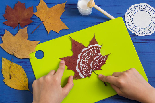 Hand-painted on dry autumn leaves