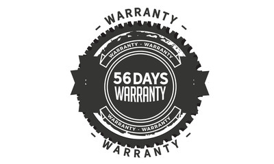 56 days warranty icon vintage rubber stamp guarantee