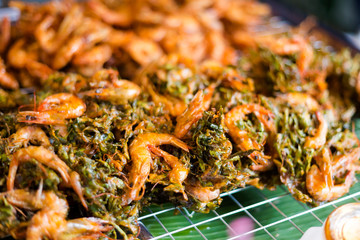 Thai deep fried crispy shrimps