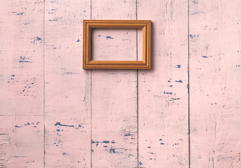 frame on old pink wall