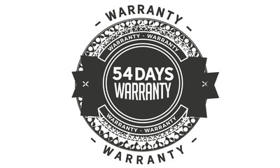 54 days warranty icon vintage rubber stamp guarantee