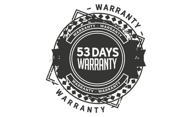 53 days warranty icon vintage rubber stamp guarantee