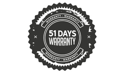 51 days warranty icon vintage rubber stamp guarantee