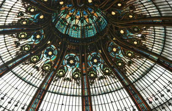 May 25, 2018 Paris, Feance. Gallery Lafayette, shopping center, dome