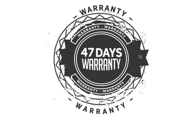 47 days warranty icon vintage rubber stamp guarantee