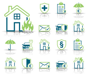 Versicherung - Iconset (Blau/ Grün)