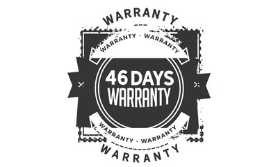 46 days warranty icon vintage rubber stamp guarantee