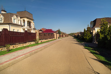 Fototapeta na wymiar Street View Of Newly Built Houses.