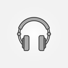 Gray Over-Ear Headphones simple vector icon or logo