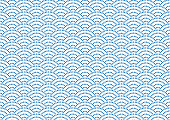 シームレスな和柄パターン　「青海波　点描」