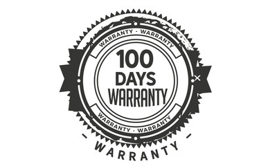 100 days warranty icon vintage rubber stamp guarantee